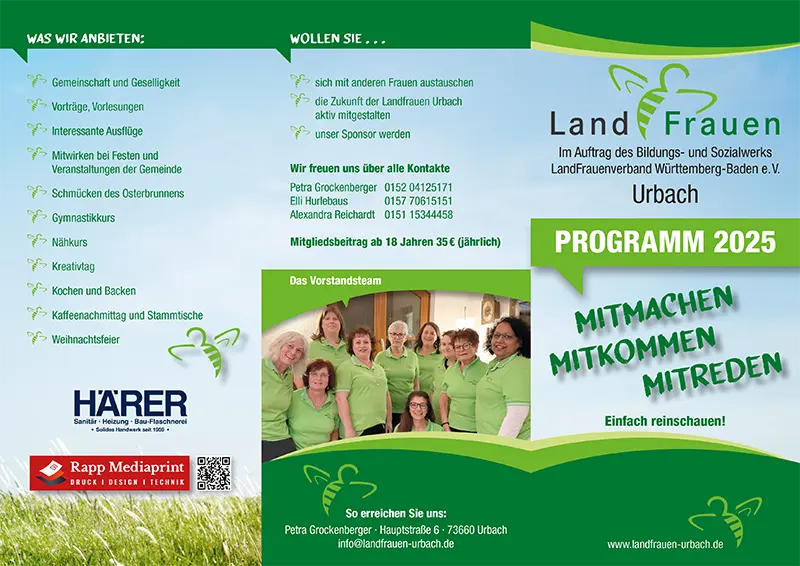 Jahresprogramm der LandFrauen aus Urbach 2025