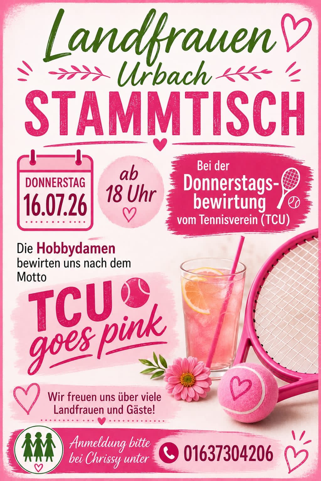 Du betrachtest gerade Landfrauen bei der Donnerstagsbewirtung des Tennisclubs Urbach
